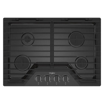 30" Gas Cooktop With Ez-2-Lift Hinged Cast-Iron Grates - Black Stainless