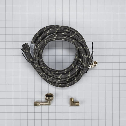 Dishwasher Inlet Supply Hose Kit Of 12' Rubber Hose With Two 3/8" Ends, And 3/8" & 3/4" Connectors