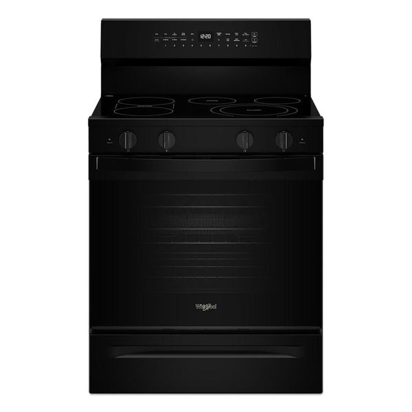 30" Electric Smart Range With Air Cooking Technology, No Preheat Air Fry, High Speed Preheat Oven, Wipeclean Coating, And Steam/Self Clean - Black