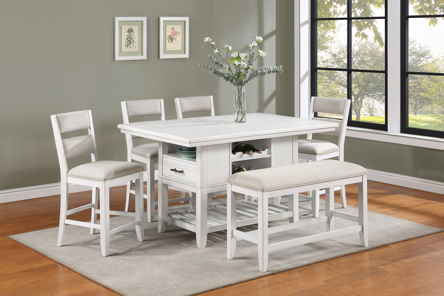 Wendy - Counter Height Chair (Set of 2) - White / Beige
