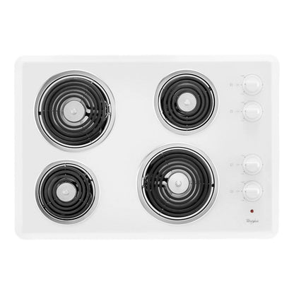 30" Electric Cooktop - White