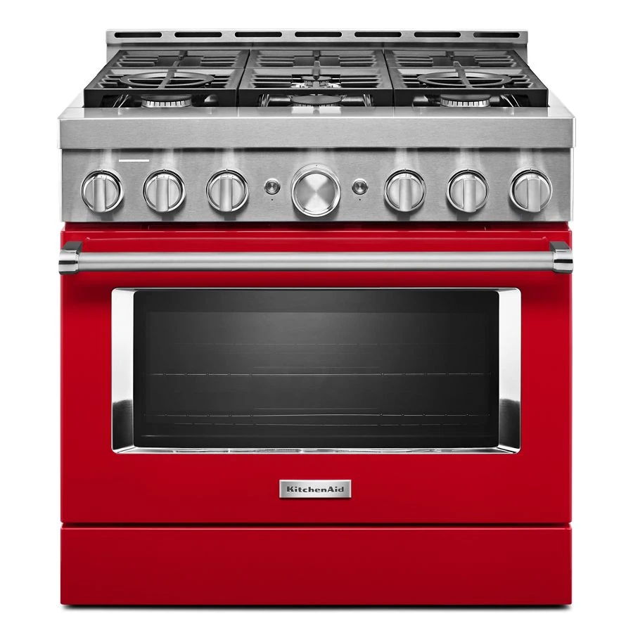 36'' Smart Commercial-Style Gas Range With 6 Burners - Passion Red