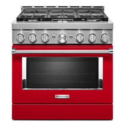 36'' Smart Commercial-Style Gas Range With 6 Burners - Passion Red