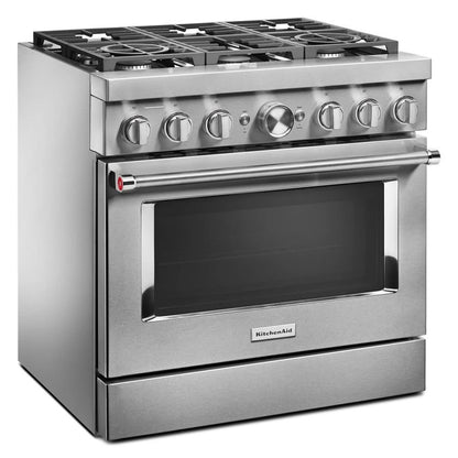 36'' Smart Commercial-Style Dual Fuel Range With 6 Burners - Stainless Steel