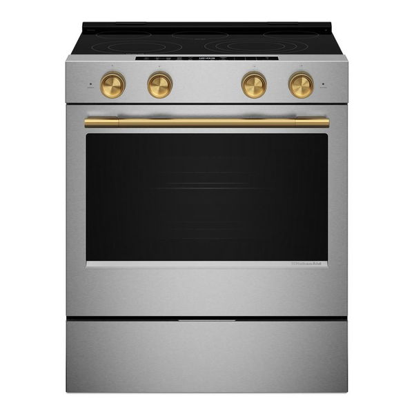 5.3 Cu. Ft. Smart Slide-In Electric Range With Two Even-Heat Hyper Elements And Convection Cooking Modes - PrintShield Stainless Finish