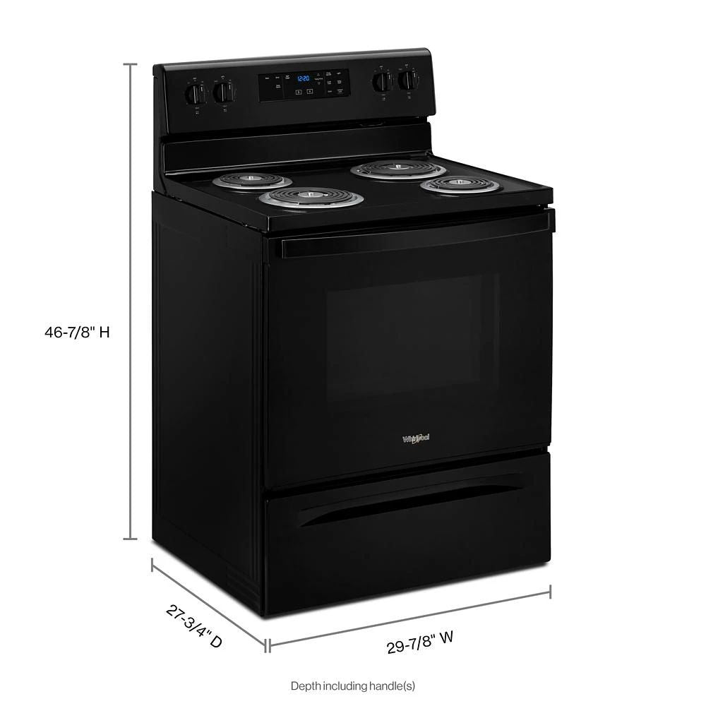 4.8 Cubic Feet Electric Range With Keep Warm Setting - Black