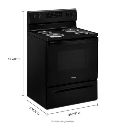 4.8 Cubic Feet Electric Range With Keep Warm Setting - Black
