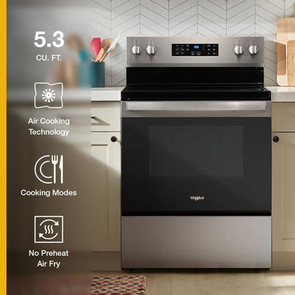 30" Electric Range With Air Cooking Technology And Steam Clean - White