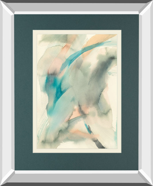 In Motion I By Danhui Nai Mirrored Frame - Blue