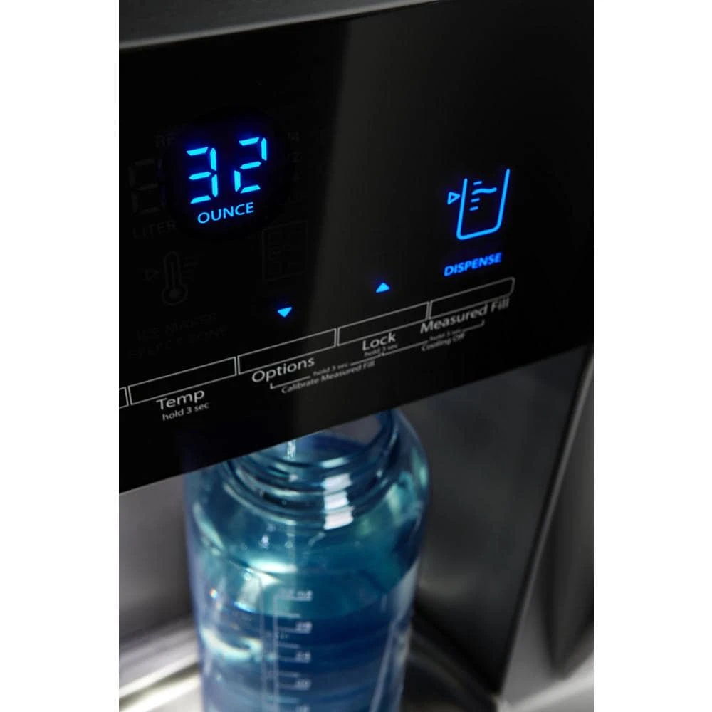 33" Wide French Door Refrigerator, 22 Cubic Feet - Black Stainless