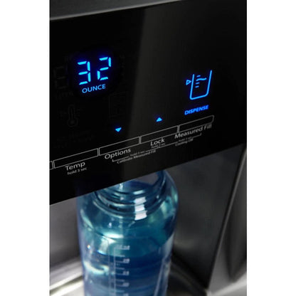 33" Wide French Door Refrigerator, 22 Cubic Feet - Black Stainless