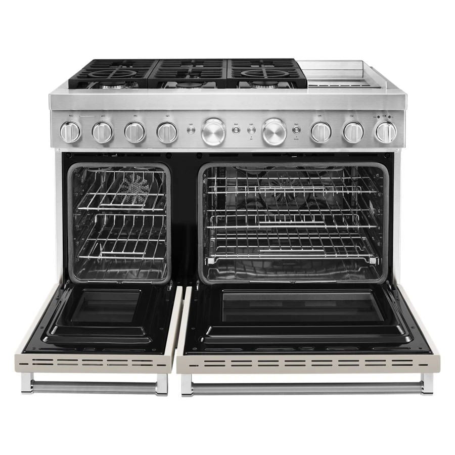 48'' Smart Commercial-Style Dual Fuel Range With Griddle - Milkshake