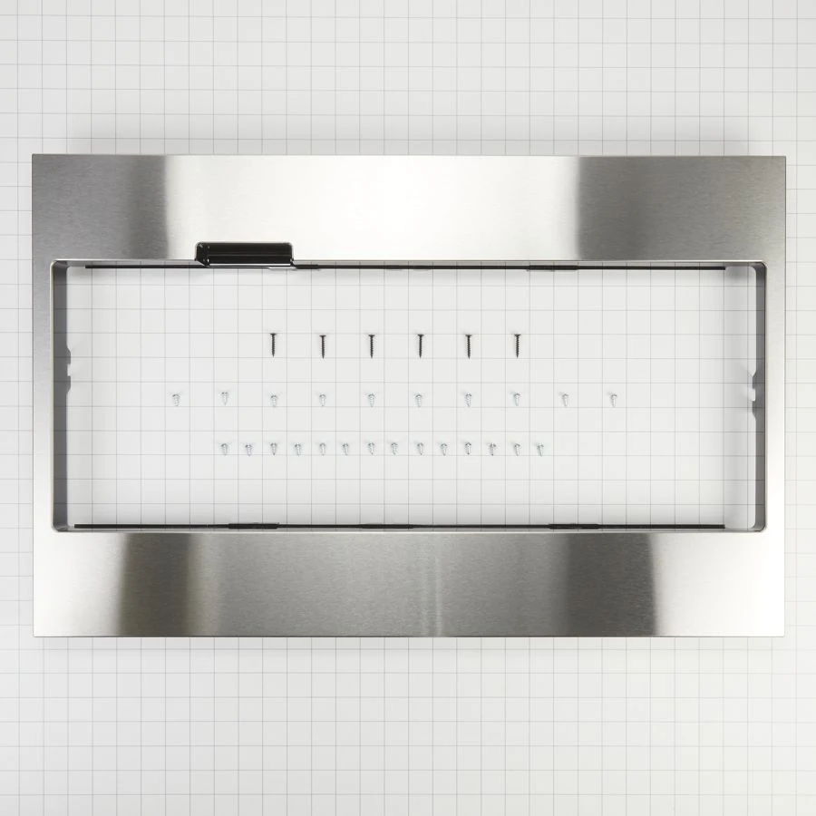 Built-In Low Profile Microwave Standard Trim Kit With Pocket Handle, Fits Cut-Out Height 17-1/2" - Stainless Steel