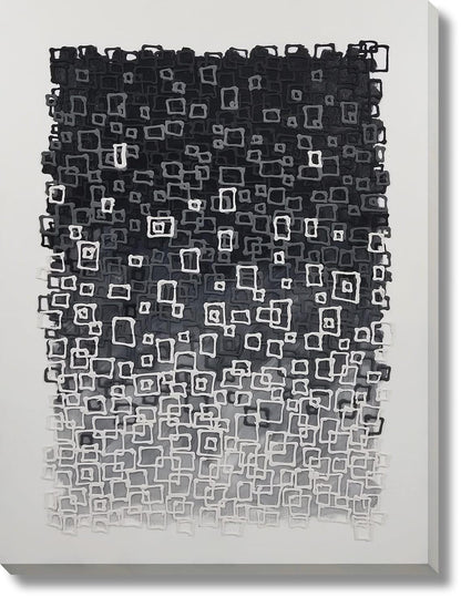 Shadowed Square Fusion - 36" x 48" Framed Wall Art