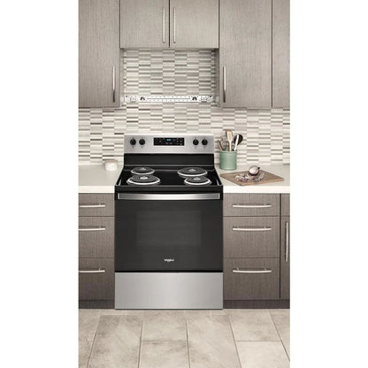 4.8 Cubic Feet Electric Range With Keep Warm Setting - Stainless Steel