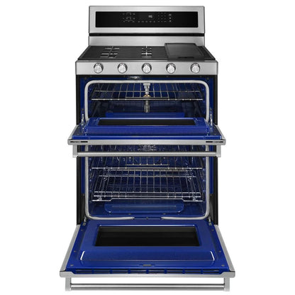 30" 5 Burner Gas Double Oven Convection Range