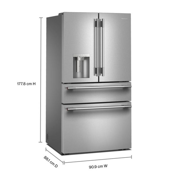 29 Cu. Ft. French Door Refrigerator With Exterior Water And Ice And Freshchill Full-Width Refrigerated Drawer - PrintShield Stainless
