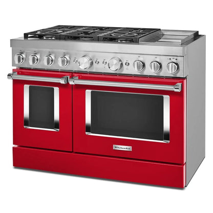 48'' Smart Commercial-Style Dual Fuel Range With Griddle - Passion Red