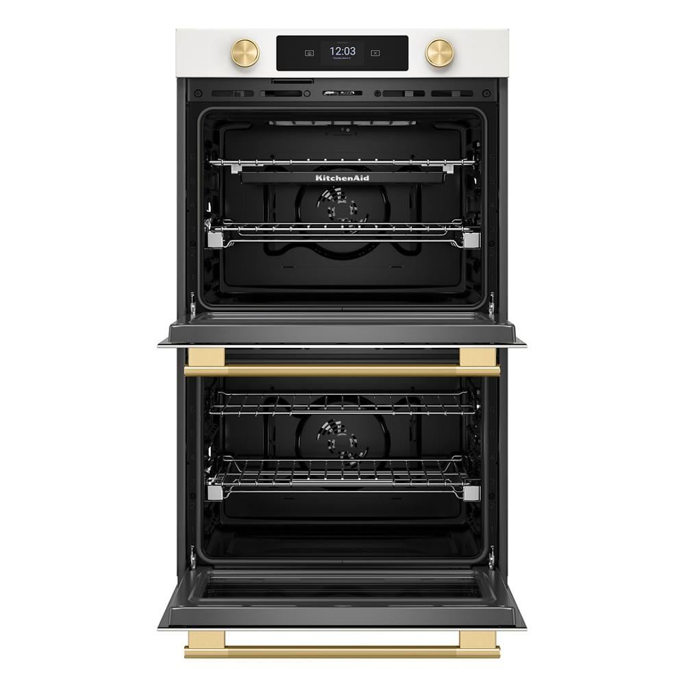 30" Smart Electric Double Wall Oven With Assisted Cooking Modes - Porcelain White