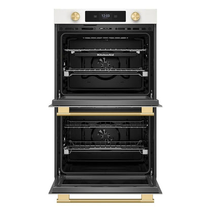 30" Smart Electric Double Wall Oven With Assisted Cooking Modes - Porcelain White