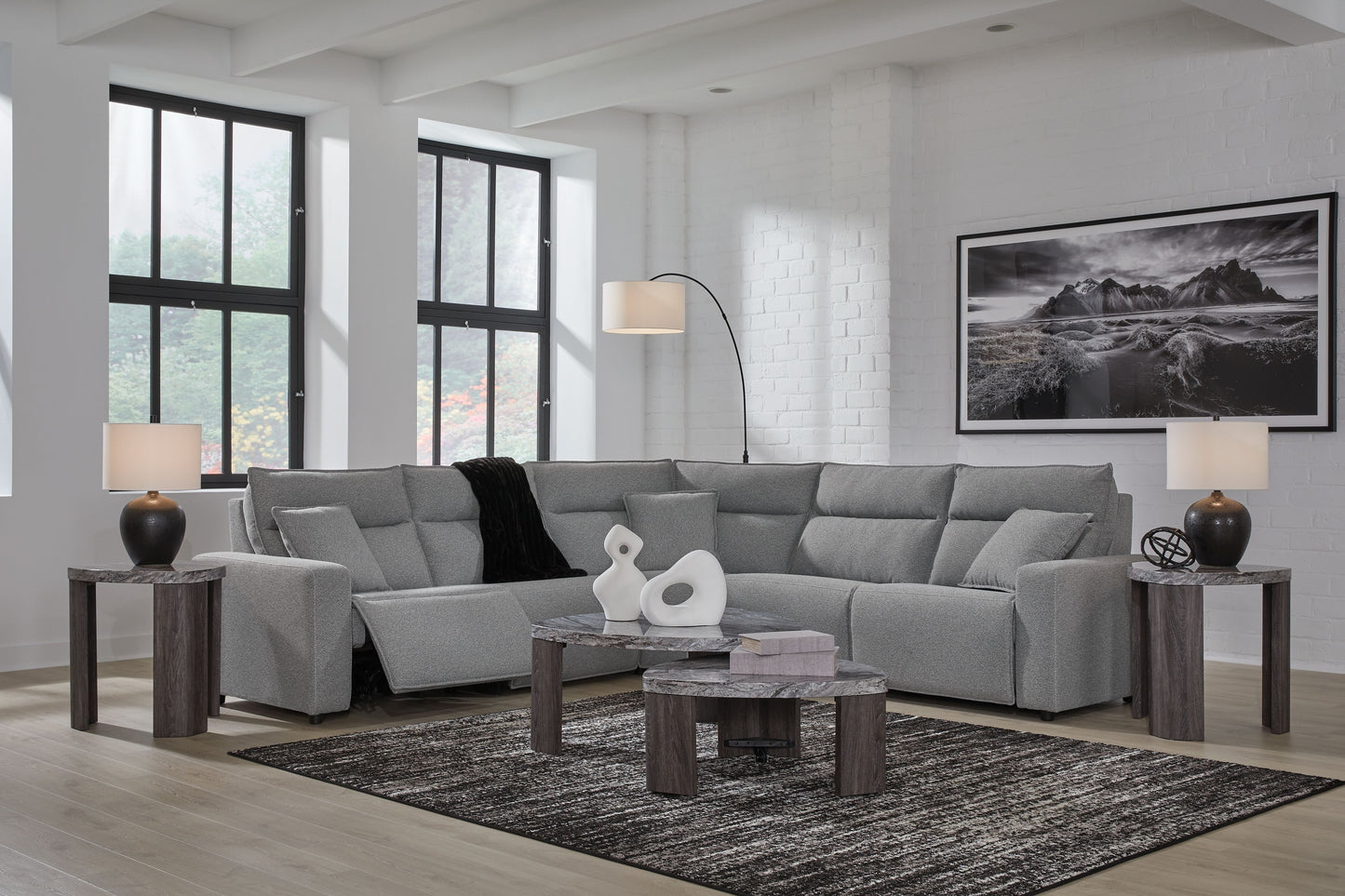 ModMax II - Salt And Pepper - Reclining Sectional