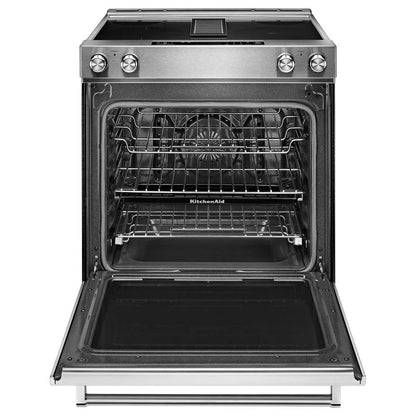 30" 4-Element Electric Downdraft Slide-In Range