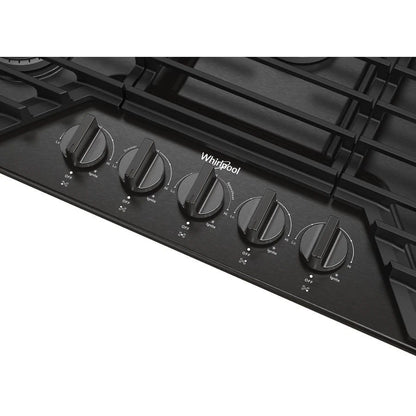 36" Gas Cooktop With Ez-2-Lift Hinged Cast-Iron Grates - Black Stainless