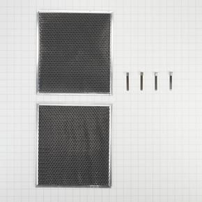 Range Hood Charcoal Filter, With (2) 16 1/2" X 11 1/2" Filters, And 4 Spring Clips - Silver