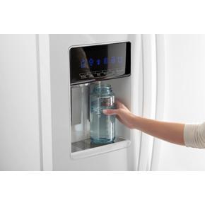 36" Wide Counter Depth Side-By-Side Refrigerator, 21 Cubic Feet - White