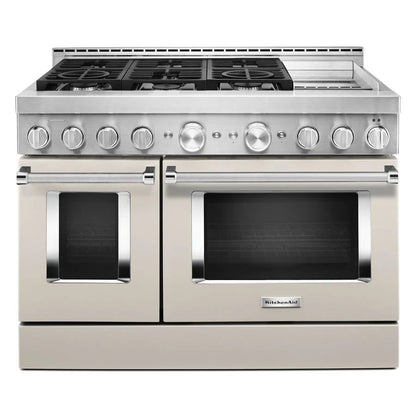 48'' Smart Commercial-Style Gas Range With Griddle - Milkshake