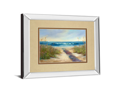 Serenity Il By Karen Marguliss - Mirror Framed Print Wall Art - Beige