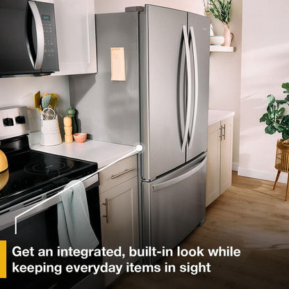 36" Wide Counter-Depth French Door Bottom Mount Refrigerator, 20 Cu. Ft. - Black