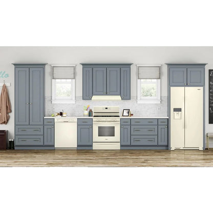 36" Wide Side-By-Side Refrigerator, 24 Cubic Feet - Biscuit-On-Biscuit