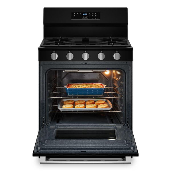30" Wide Gas Range With Steam Clean - 5.0 Cu. Ft. - Black