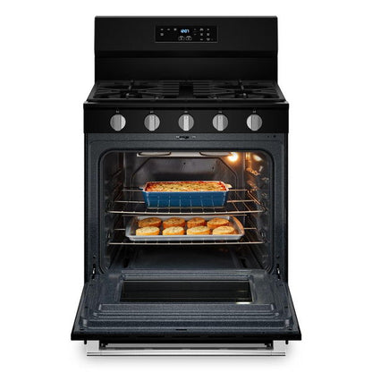 30" Wide Gas Range With Steam Clean - 5.0 Cu. Ft. - Black