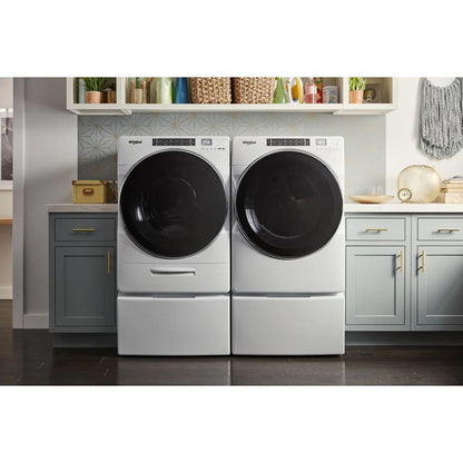 7.4 Cubic Feet Front Load Gas Dryer With Steam Cycles - White