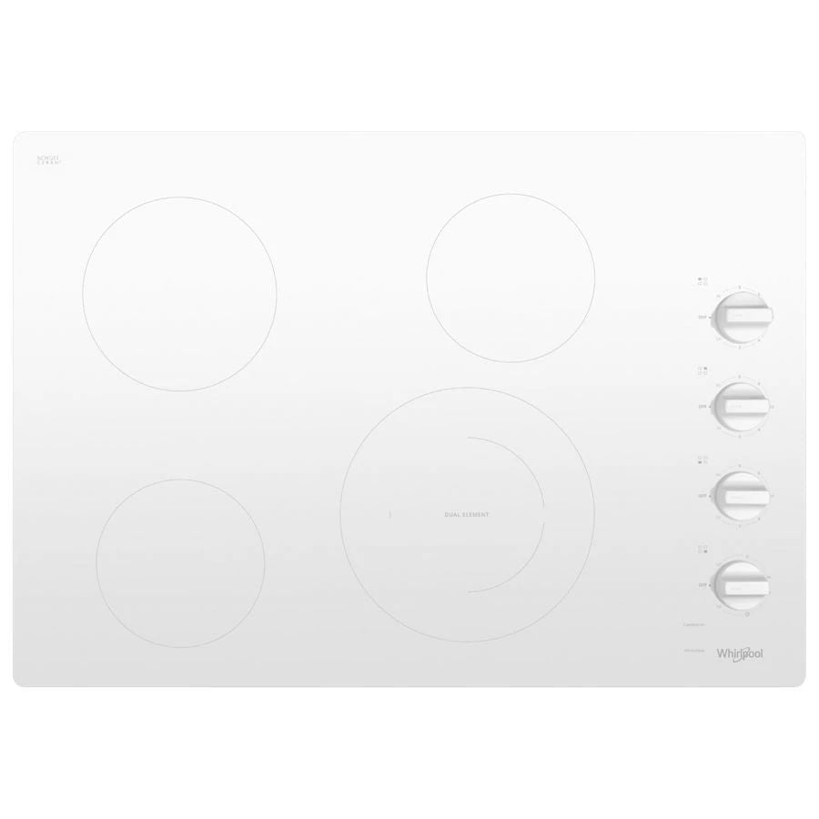 30" Electric Ceramic Glass Cooktop With Dual Radiant Element - White