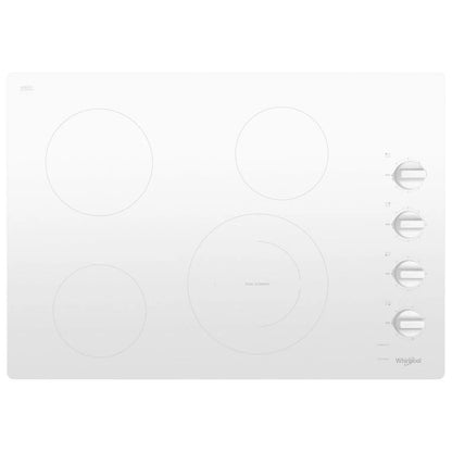 30" Electric Ceramic Glass Cooktop With Dual Radiant Element - White