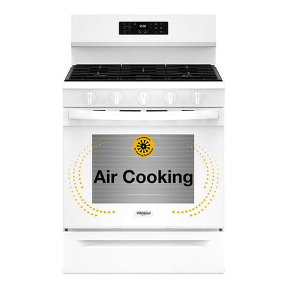 30" Gas Range With Air Cooking Technology, No Preheat Air Fry And Air Baking And Self Clean - White