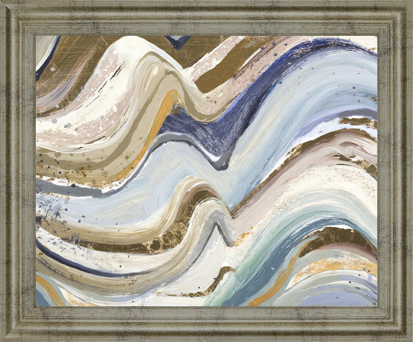 Golden Crest Waves - 28" x 34" Framed Wall Art
