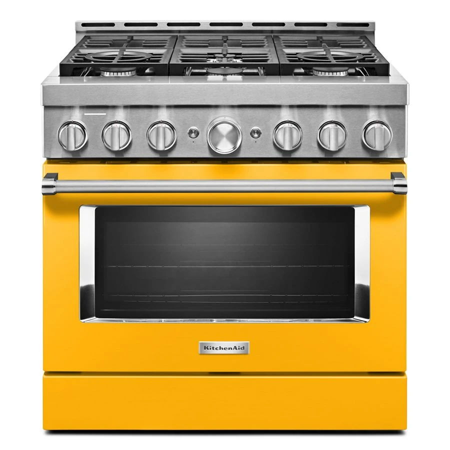 36'' Smart Commercial-Style Gas Range With 6 Burners - Yellow Pepper