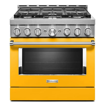 36'' Smart Commercial-Style Gas Range With 6 Burners - Yellow Pepper