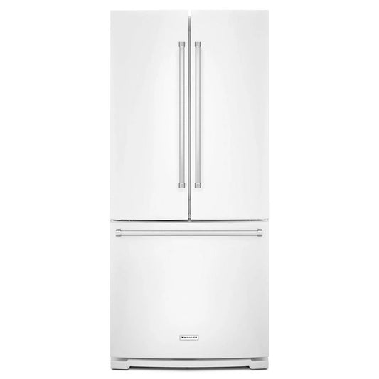 20 Cubic Feet 30" Width Standard Depth French Door Refrigerator With Interior Dispense - White