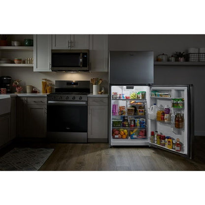 Whirlpool 30" Wide Top Freezer Refrigerator With Total Coverage Cooling, 19 Cu. Ft. - Fingerprint Resistant Stainless Steel