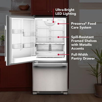19 Cu. Ft. 30" Standard-Depth Bottom Mount Refrigerator With Left Door Swing