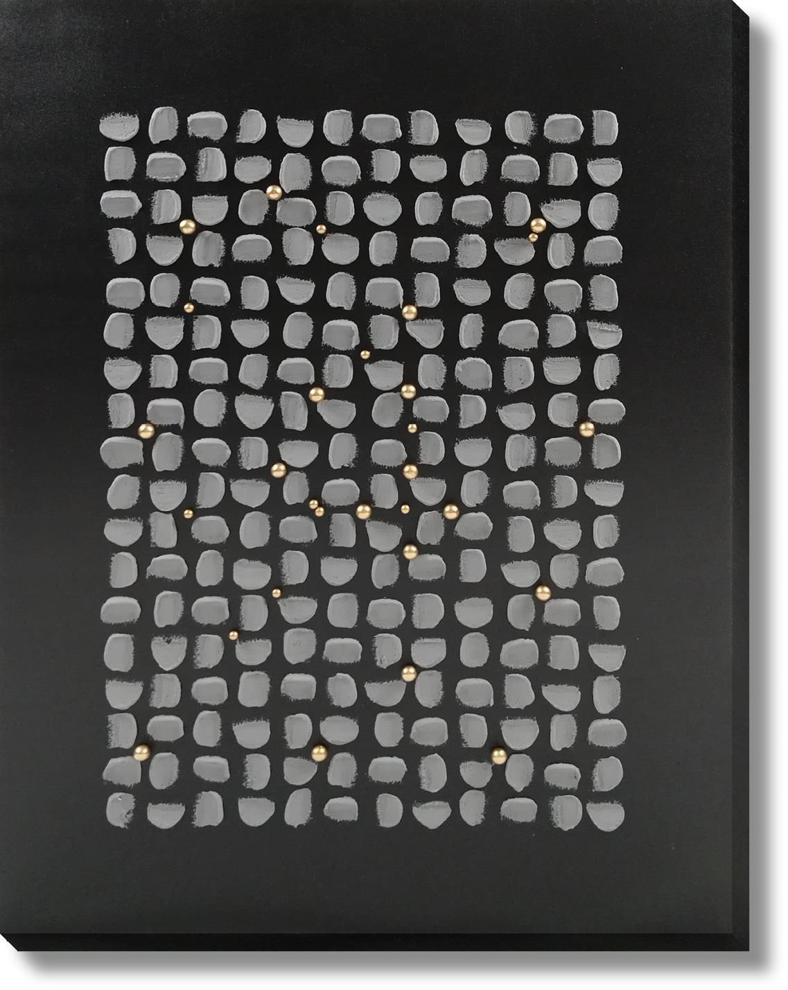 Midnight Pebble Array - 36" x 48" Framed Wall Art
