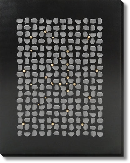 Midnight Pebble Array - 36" x 48" Framed Wall Art