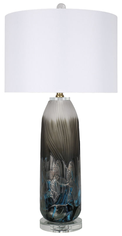 Nocturne Current - 29 X 15 - Art Glass Table Lamp (Set of 2) - Midnight Smoke Blue