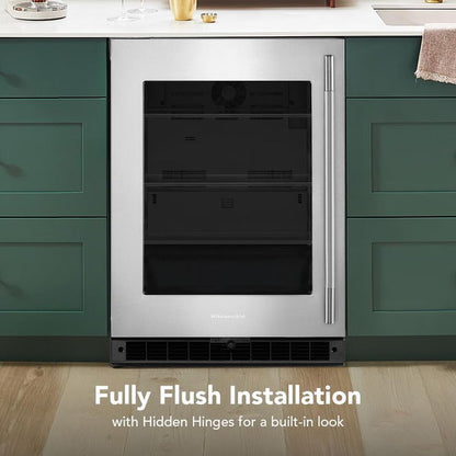 24" Undercounter Refrigerator With Glass Door, Backlit Touch Controls