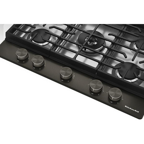 KitchenAid 30" Gas Cooktop With 5 Burners And Integrated Wok Grate, ADA Compliant - Black Ore